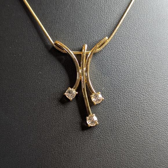 Annaleece by Devries Crystal 22k Gold/Rhodium Pendant Necklace - Picture 2 of 5